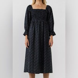 English Factory Women's Floral Smocked Midi Dress